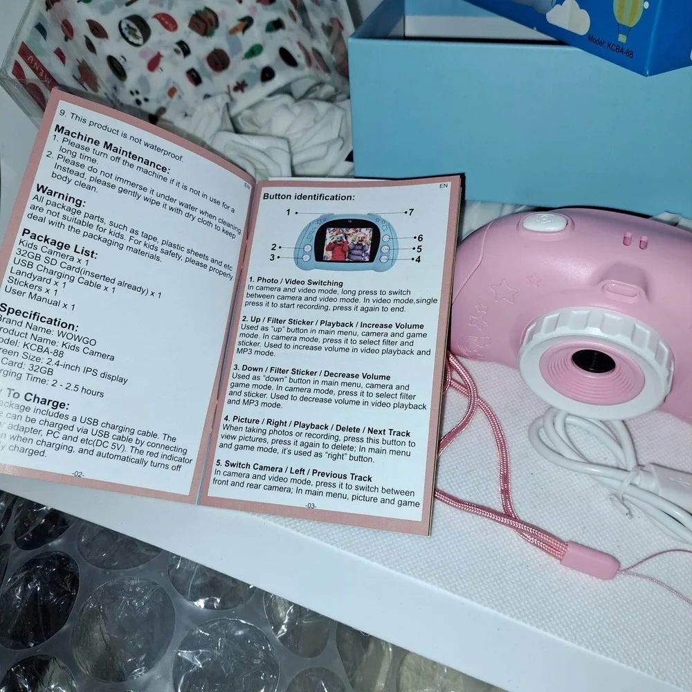 WOWGO Kids Digital Camera - 12MP Children's Camera with Large Screen NEW